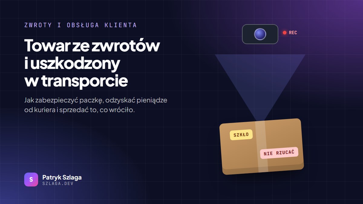Kartonowa paczka z naklejkami szkło i nie rzucać pod kamerą, która nagrywa pakowanie